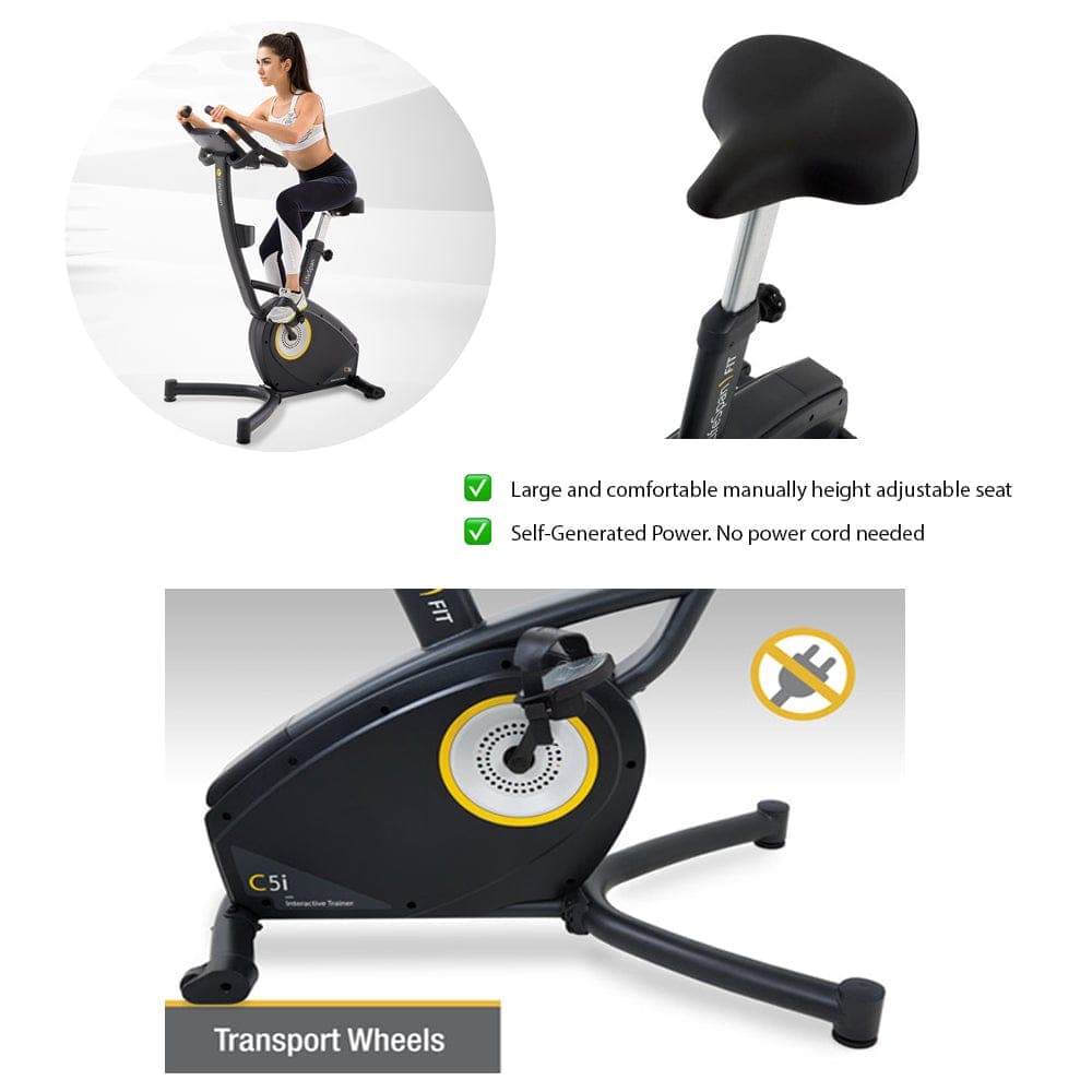 LSLLC Exercise Bikes LifeSpan Fitness C5i Self-Generating Light-Commercial Hometrainer Upright Bike