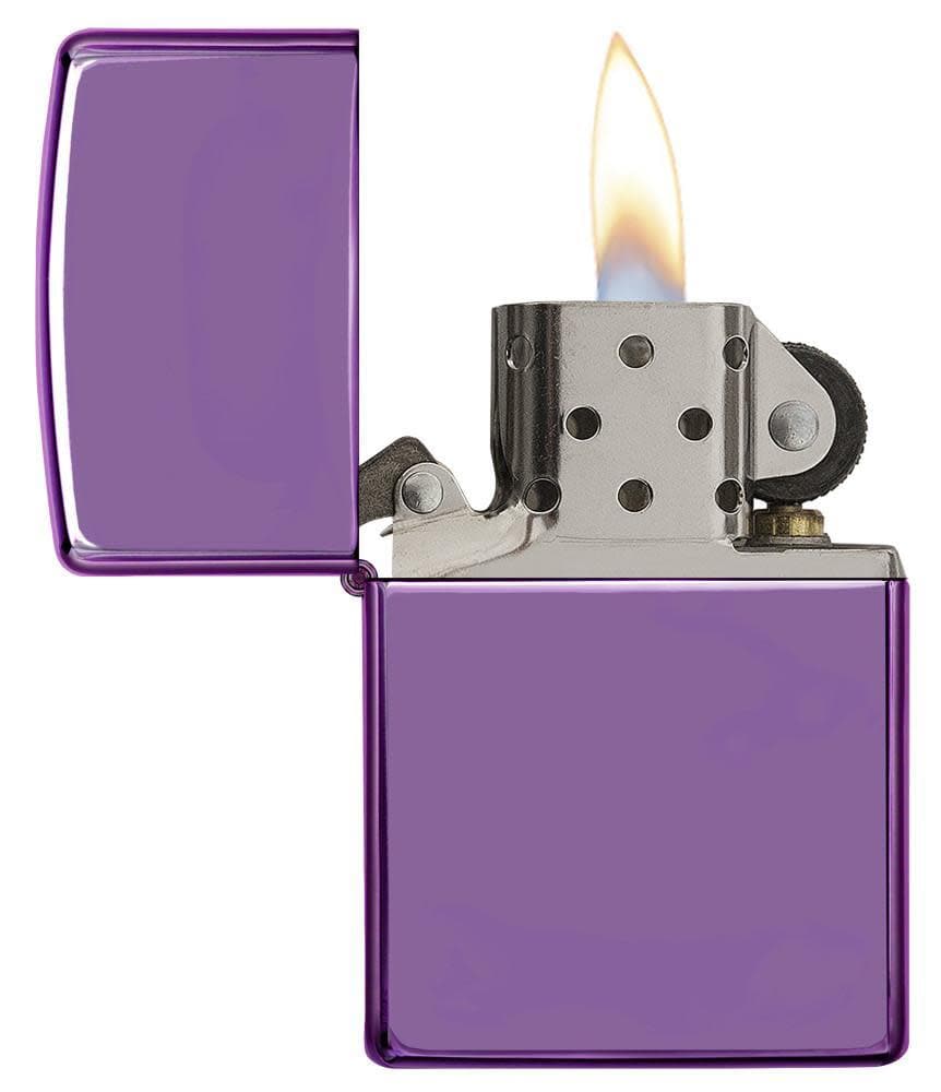 Zippo 24747 Classic High Polish Purple Windproof Lighter, Classic Model, Purple - OUTBACK