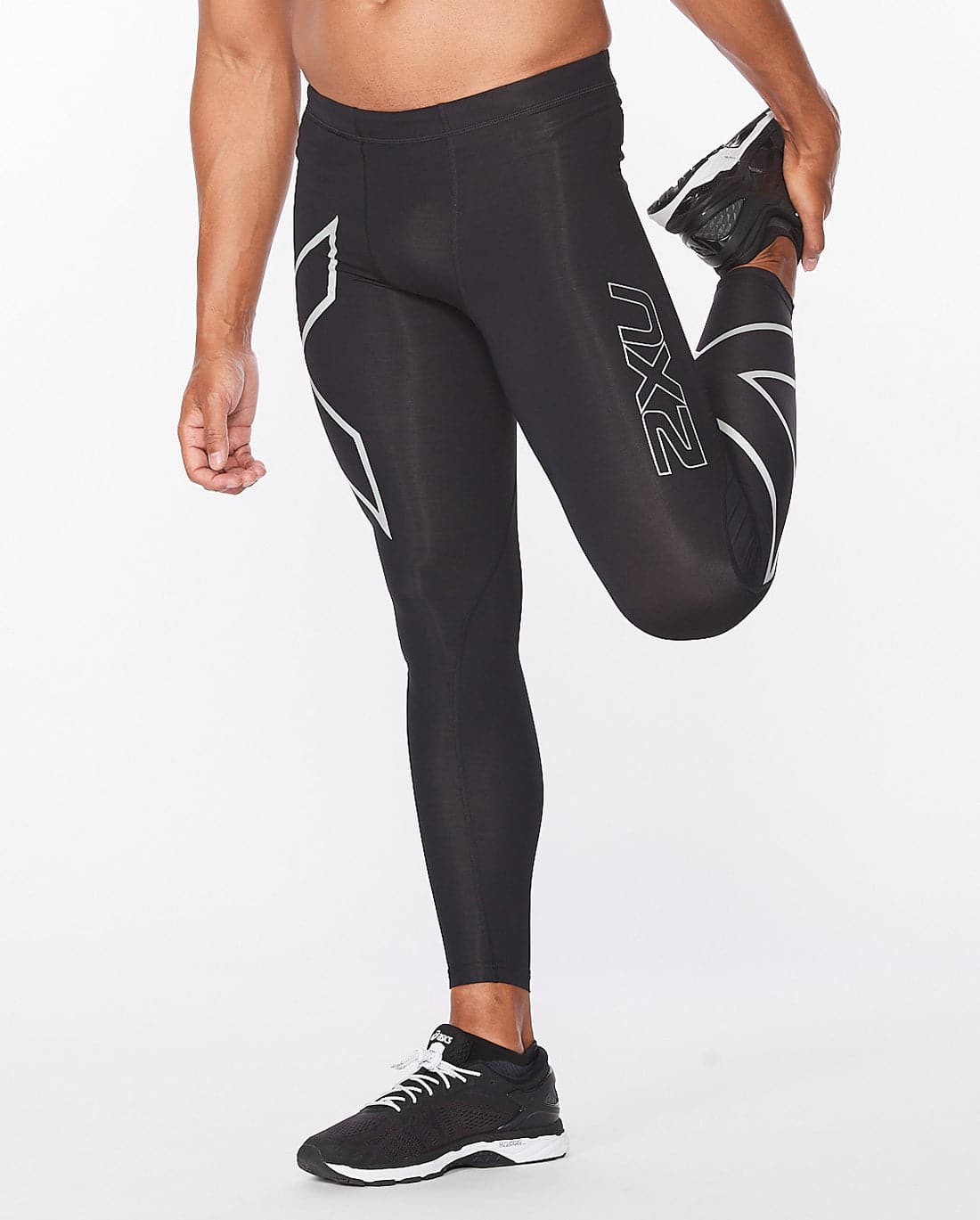 2Xu, Core Comression Tights,  Ma3849B, Black/Silver - Athletix.ae