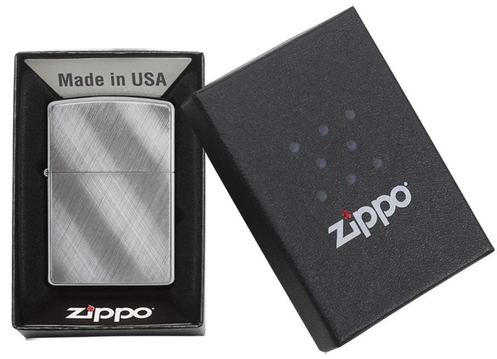 Zippo 28182 Classic Diagonal Weave Chrome Windproof Lighter, Classic Model, Silver - OUTBACK