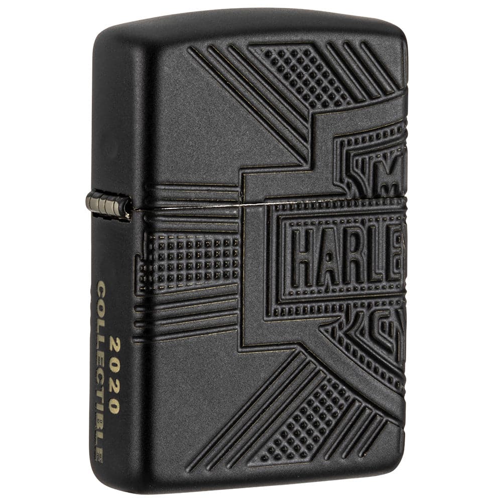 Zippo 49176 Harley Davidson Armor Black Matte 2020 Collectible Pocket Lighter, Classic Model, Black - OUTBACK