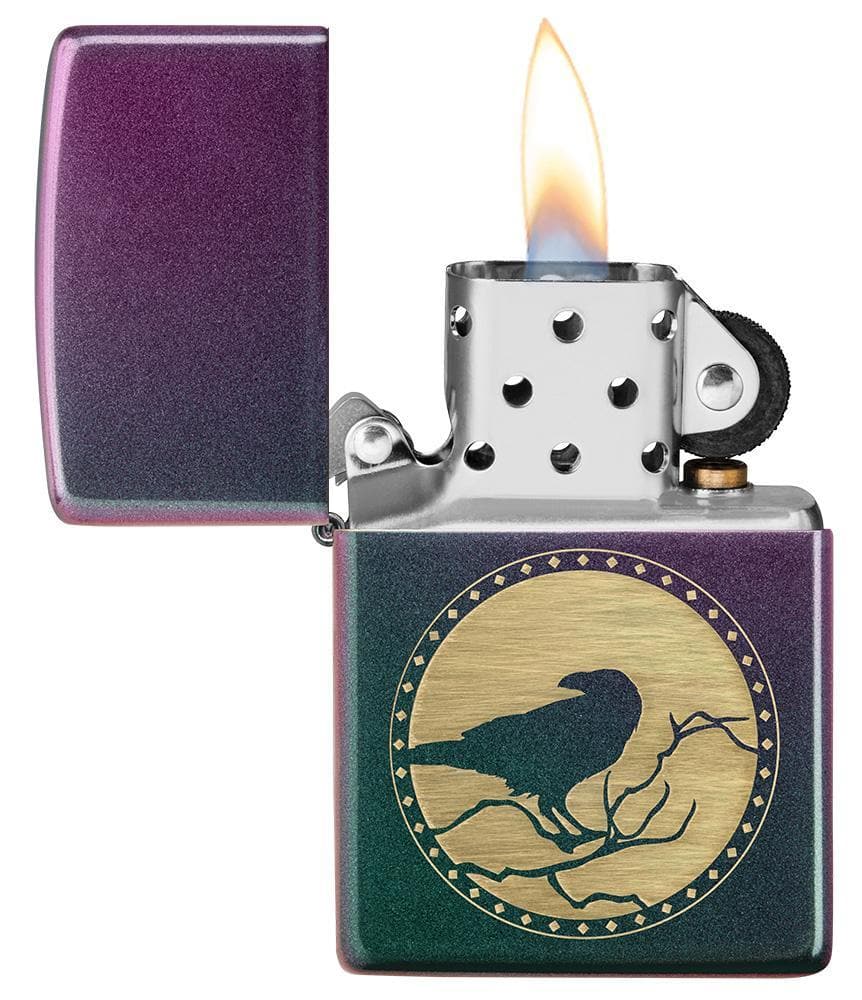 Zippo 49186 Raven Design Iridescent Windproof Lighter, Classic Model, MultiColour - OUTBACK