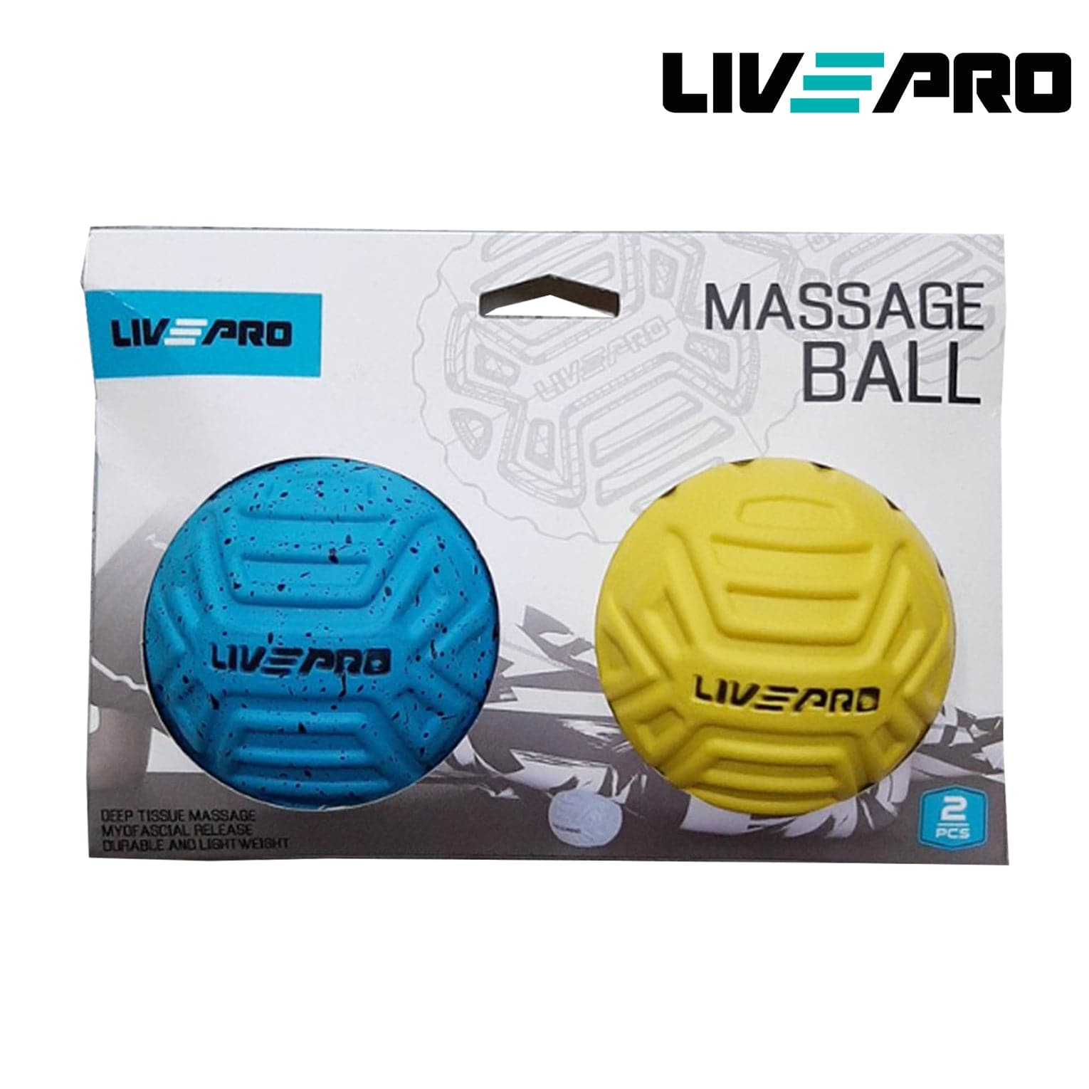 Livepro, Massage Ball, Lp8507, Yellow/Blue - Athletix.ae