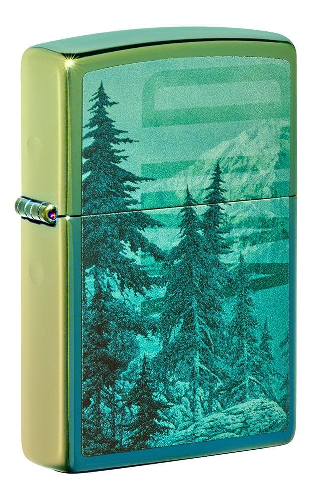 Zippo 49461 49191 Mountain Design High Polish Teal Windproof Lighter, Classic Model, Multi-colour - OUTBACK