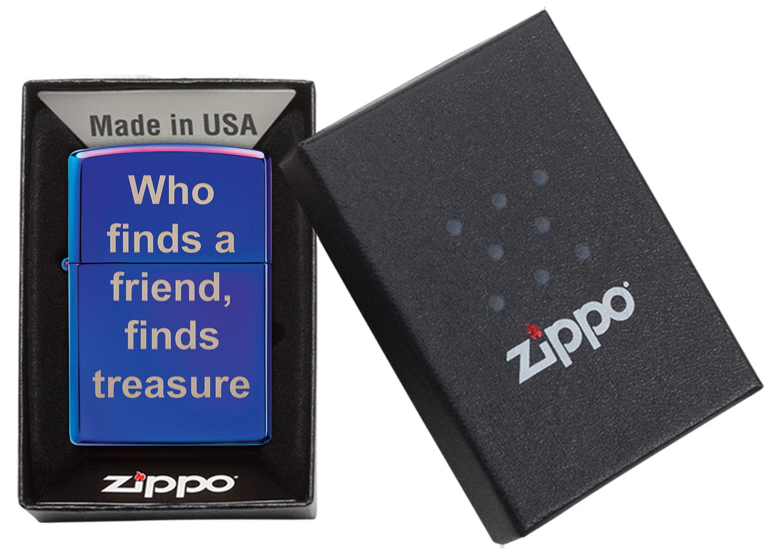 Zippo MP402949 29899 Friend Treasure Design Windproof Lighter, Middle East Model, Blue - OUTBACK