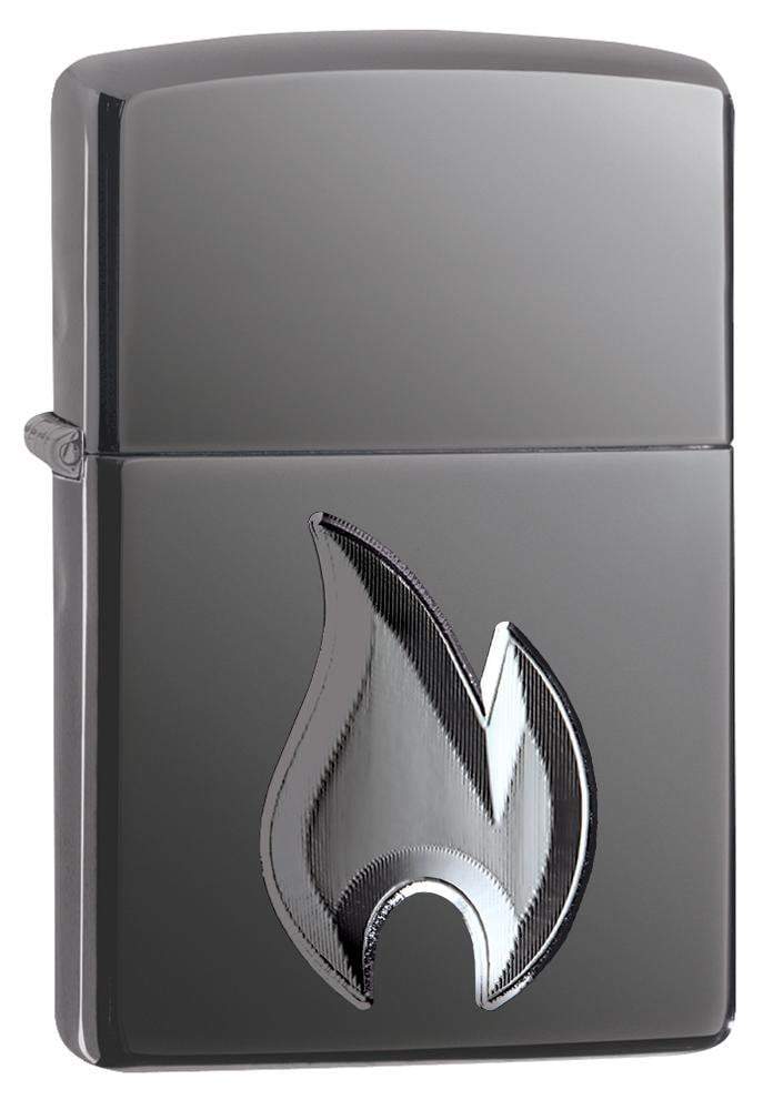 Zippo 29928 24095 Zippo 3-D Flame Design Black Ice Windproof Lighter, Classic Model, Grey - OUTBACK