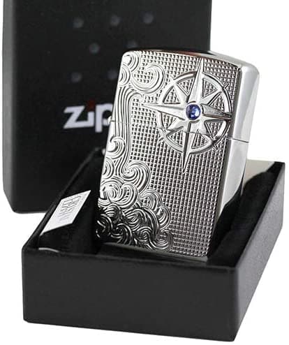 Zippo 28809 167 Luxury Waves Armor High Polish Chrome Windproof Lighter, Classic Model, Silver - OUTBACK