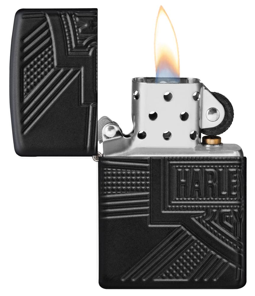 Zippo 49176 Harley Davidson Armor Black Matte 2020 Collectible Pocket Lighter, Classic Model, Black - OUTBACK