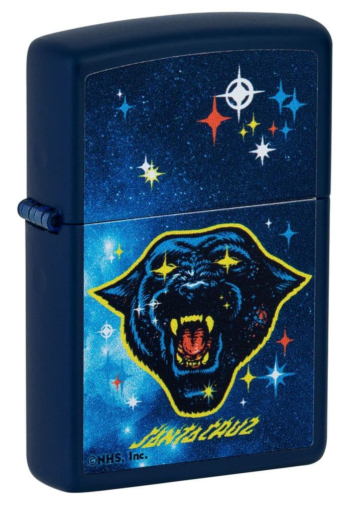 Zippo 49613 239 Santa Cruz Panther Navy Matte Windproof Lighter, Classic Model, Blue - OUTBACK