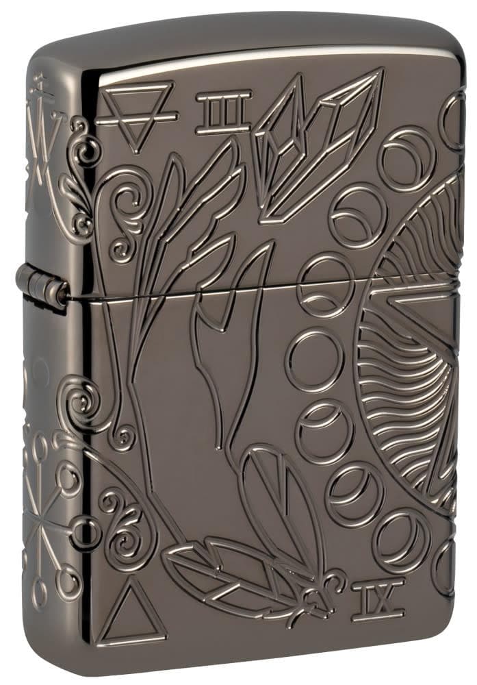 Zippo 49689 24095 Wicca Design Armor Black Ice Windproof Lighter - OUTBACK