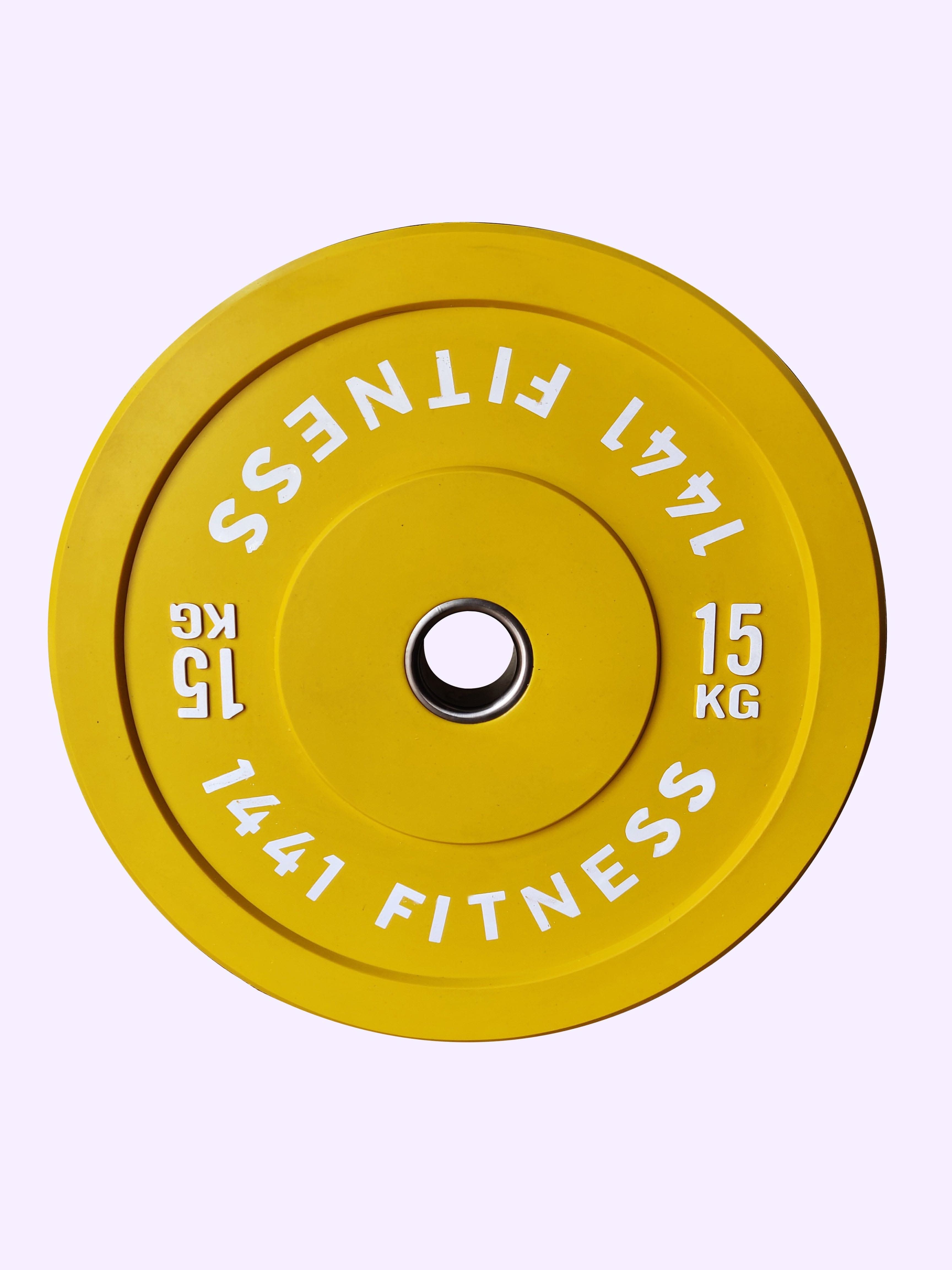 PRSAE Plates & Bars 7 Ft Olympic Barbell and Color Bumper Plate Set - 100 KG 1441 Fitness