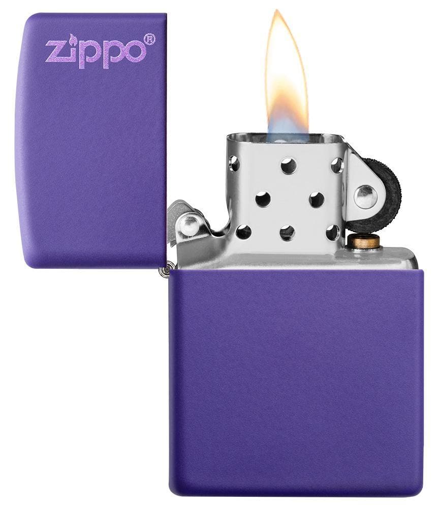 Zippo 237ZL Classic Purple Matte with Zippo Logo Windproof Lighter, Classic Model, Purple - OUTBACK