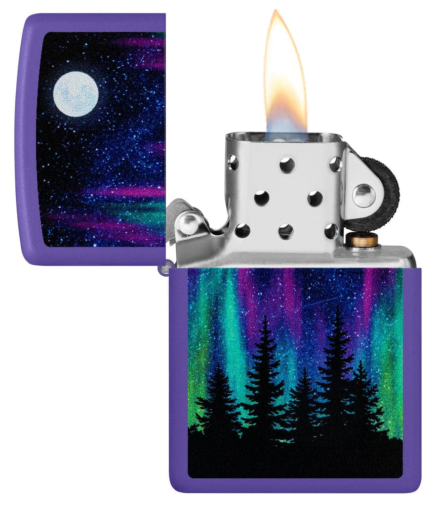 Zippo 48565 237 Northern Lights Design Purple Matte Windproof Lighter - OUTBACK