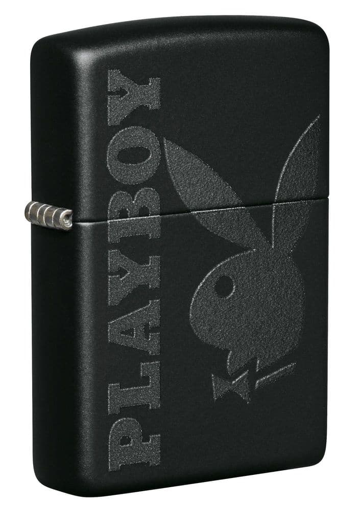 Zippo 49342 218 Playboy Logo Black Matte Windproof Lighter, Playboy Model, Black - OUTBACK