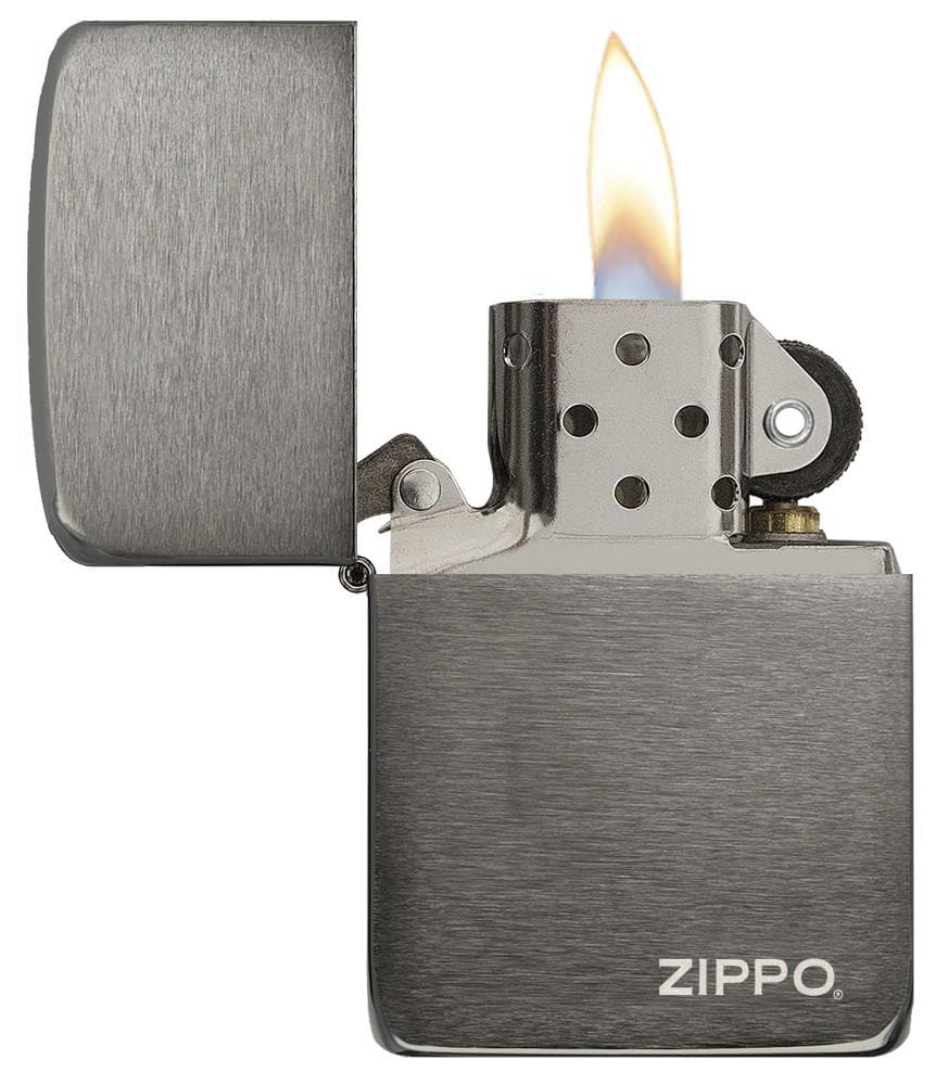 Zippo 24485 1941 Replica Zippo Logo Black Ice Windproof Lighter, Classic Model, Black - OUTBACK