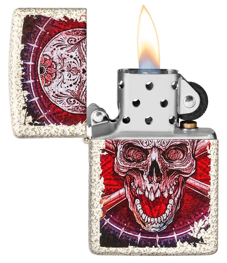 Zippo 49410 Skull Design Mercury Glass Windproof Lighter , Classic Model, Multi-colour - OUTBACK