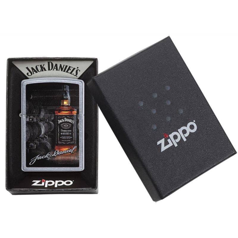 Zippo 29570 207 Jack Daniels Chrome Windproof Lighter, Jack Daniels Model, Silver - OUTBACK