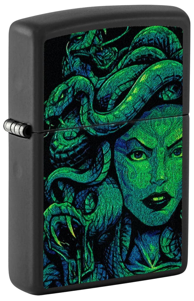 Zippo 48609 218 Medusa Design Black Matte Windproof Lighter - OUTBACK