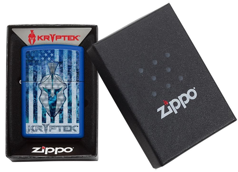 Zippo 49179 229 Kryptek Camo American Flag Royal Blue Matte Lighter, Classic Model, Blue - OUTBACK