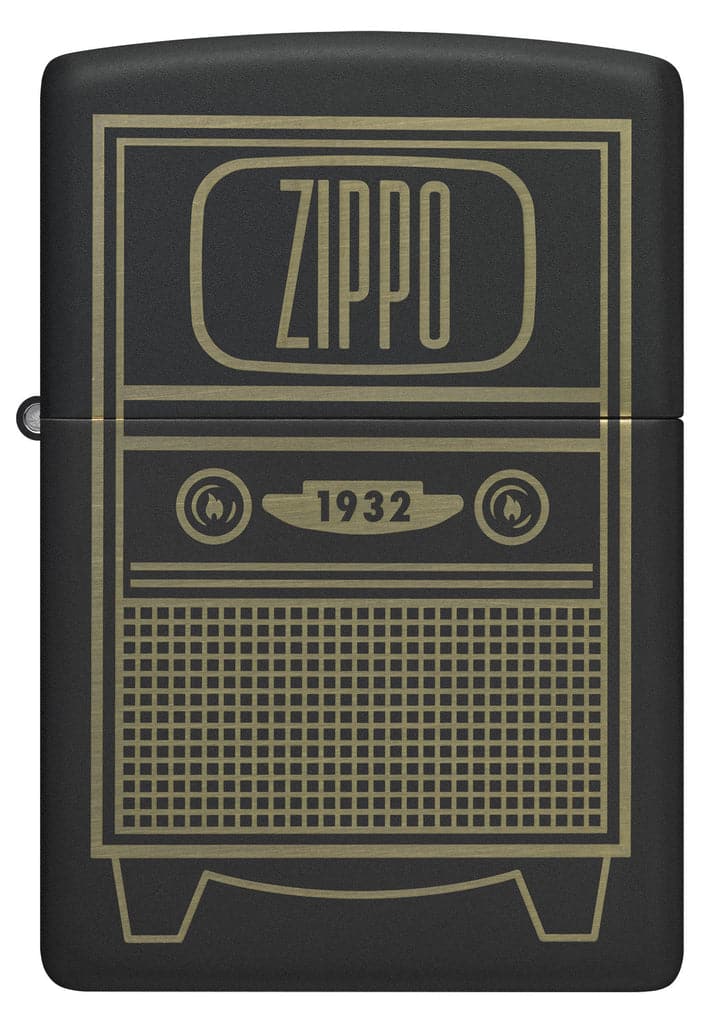 Zippo 48619 218 Zippo Vintage TV Design Black Matte Windproof Lighter - OUTBACK