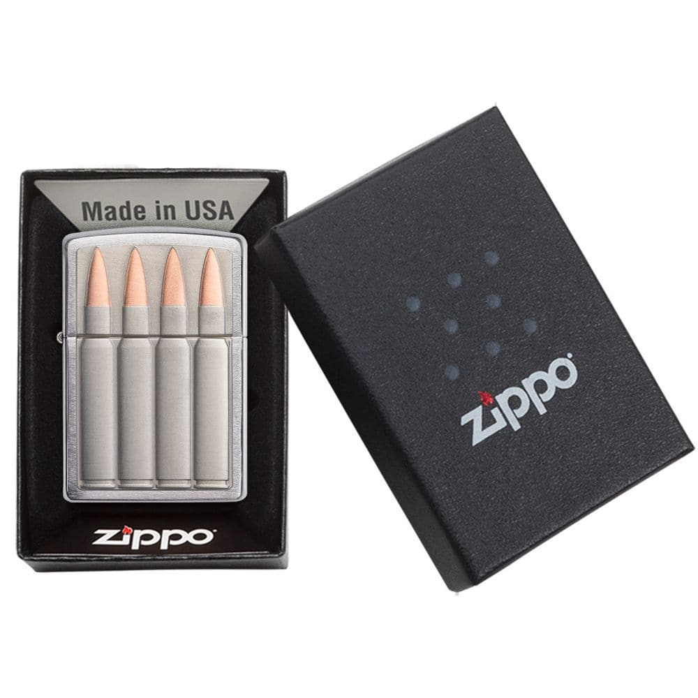 Zippo 29821 Bullets Design Windproof Lighter, Classic Model, Silver - OUTBACK