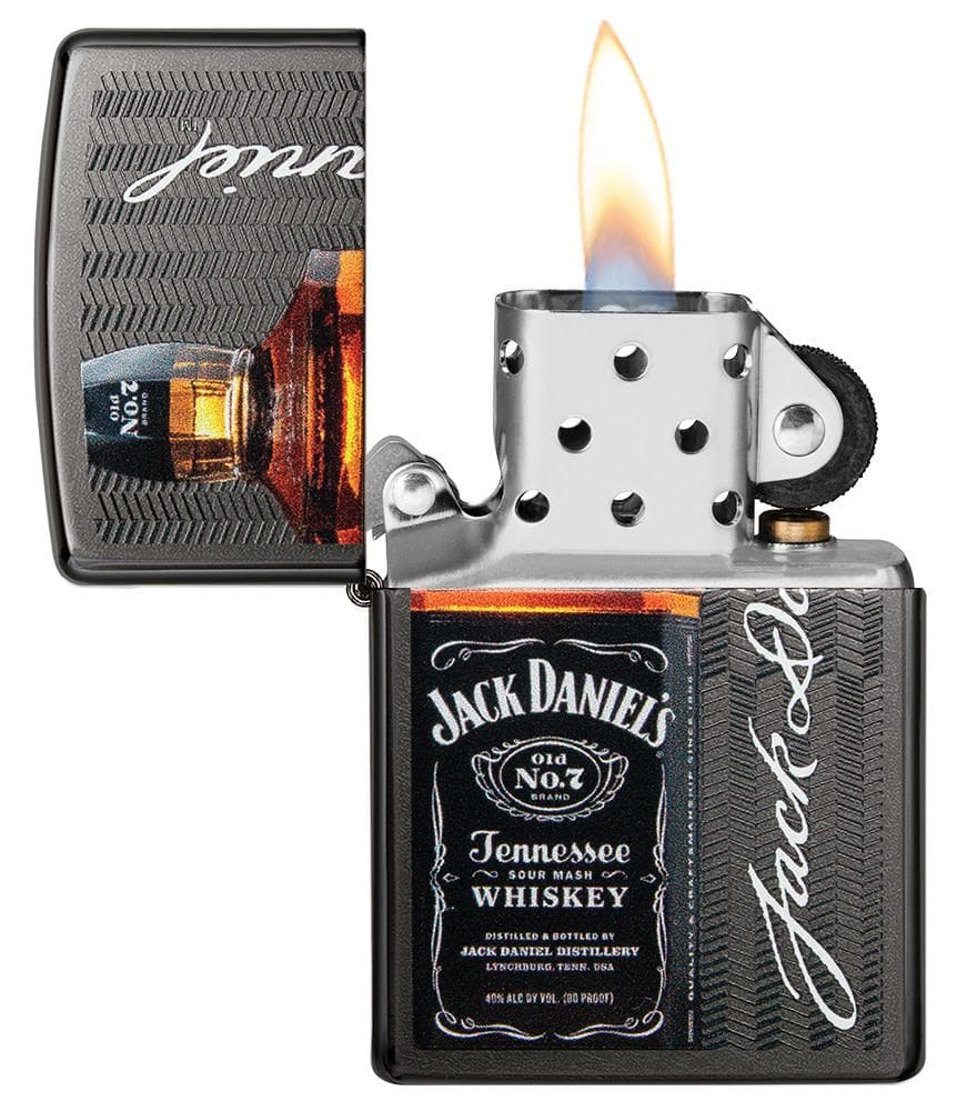 Zippo 49321 28378 Jack Daniel's Logo and Bottle Grey Windproof Lighter, Classic Model, Grey - OUTBACK