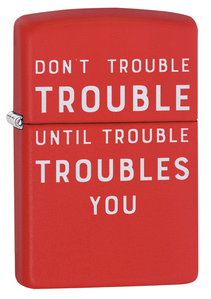 Zippo CI412259 233 Trouble Design Red Matte Windproof Lighter, Middle East Model, Red - OUTBACK