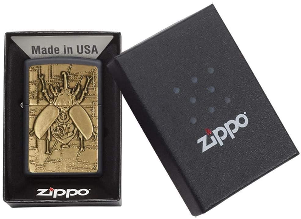 Zippo 29567 218 Steampunk Beetle Black matte Windproof Lighter, Classic Model, Black - OUTBACK