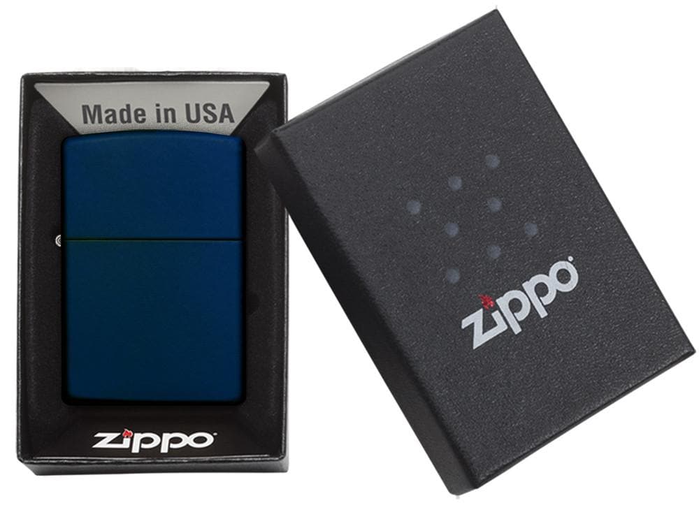 Zippo 239 Classic Navy Matte Windproof Lighter, Classic Model, Blue - OUTBACK