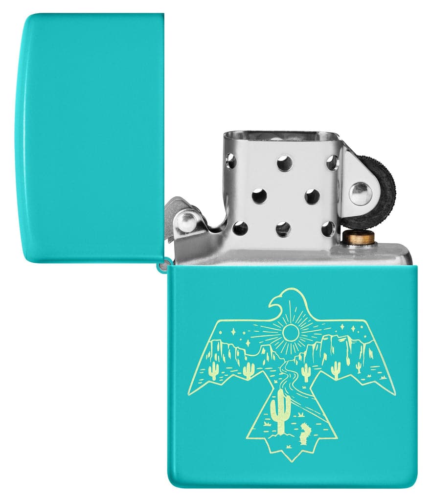 Zippo 48522 49454 Thunderbird Western Design Flat Turquoise Windproof Lighter - OUTBACK