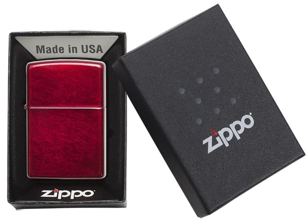 Zippo 21063 Classic Candy Apple Red Windproof Lighter, Classic Model, Red - OUTBACK