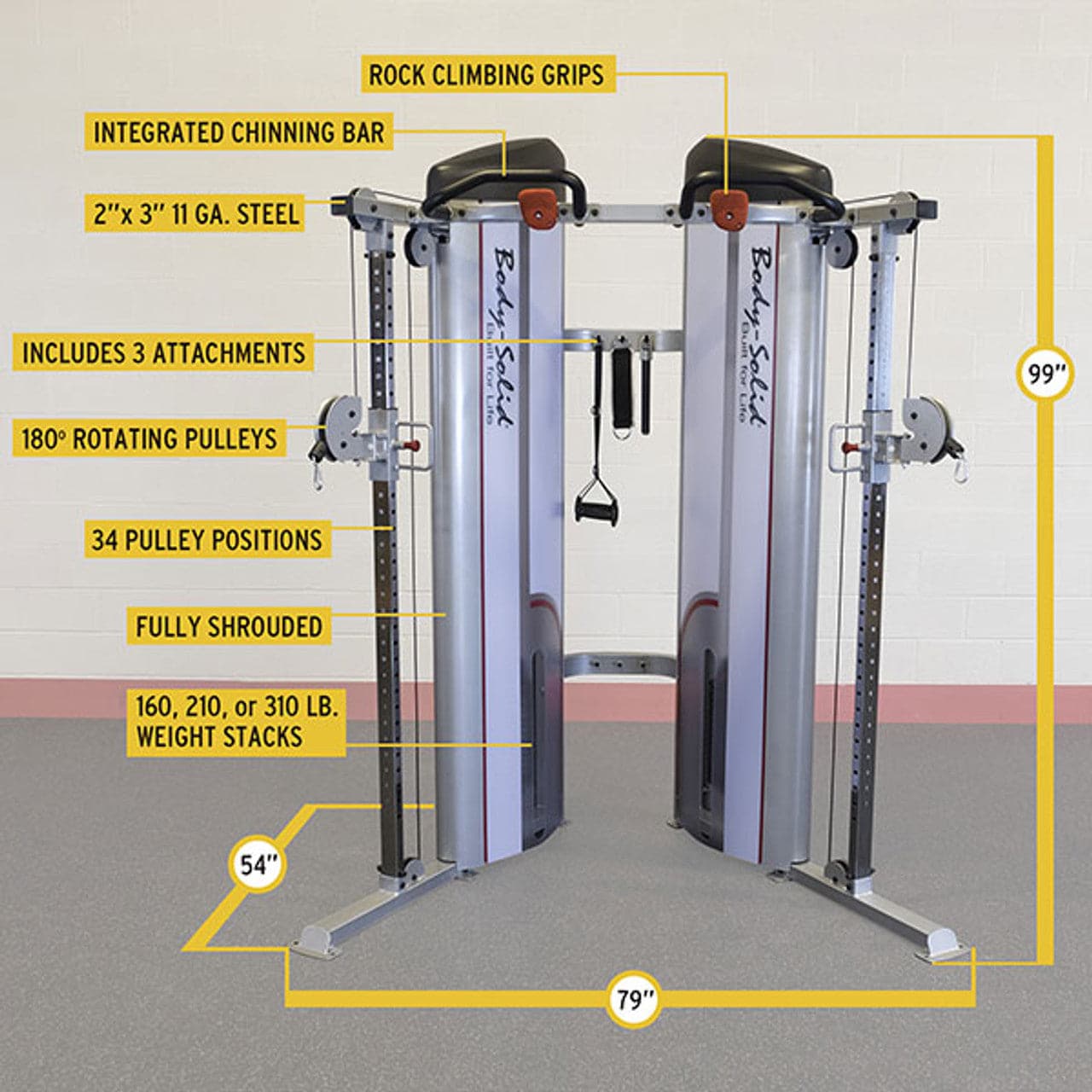 Body Solid Pro ClubLine Series 2 Functional Trainer with Dual 310 lb Stacks - Athletix.ae