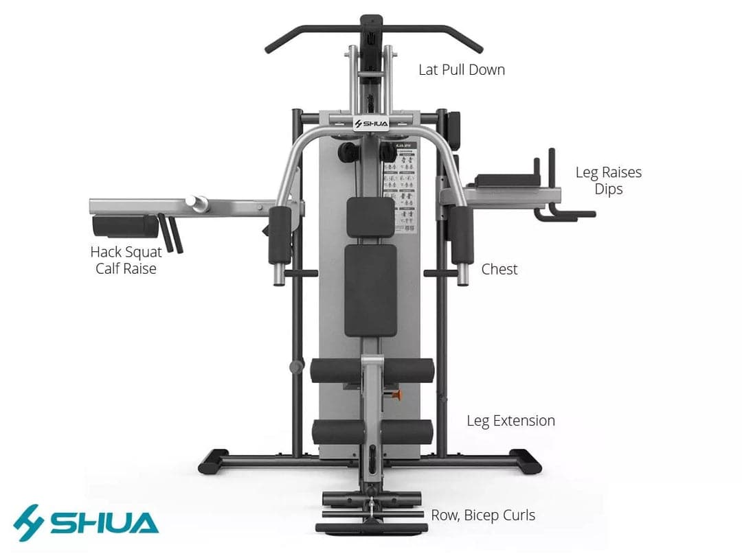 SHUA, 3 station home SH-G5203, Silver Gray, Black - Athletix.ae