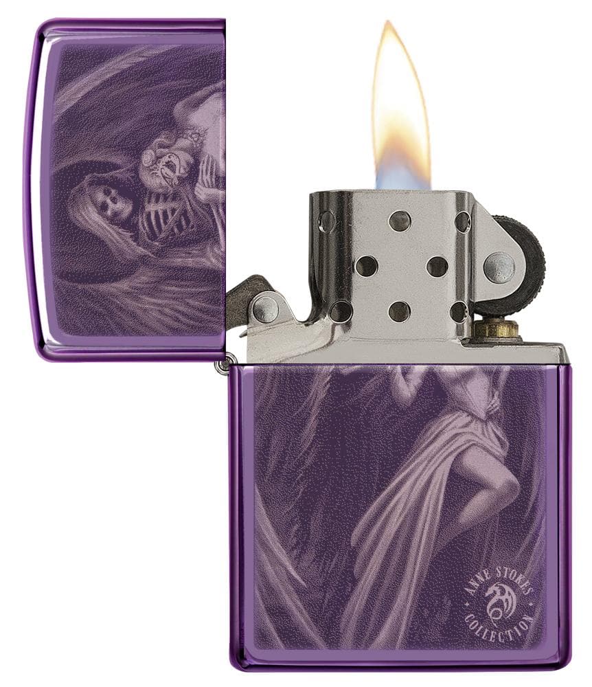 Zippo 29717 24747 Anne Stokes High Polish Purple Windproof Lighter, Anne Stockes Model, Purple - OUTBACK