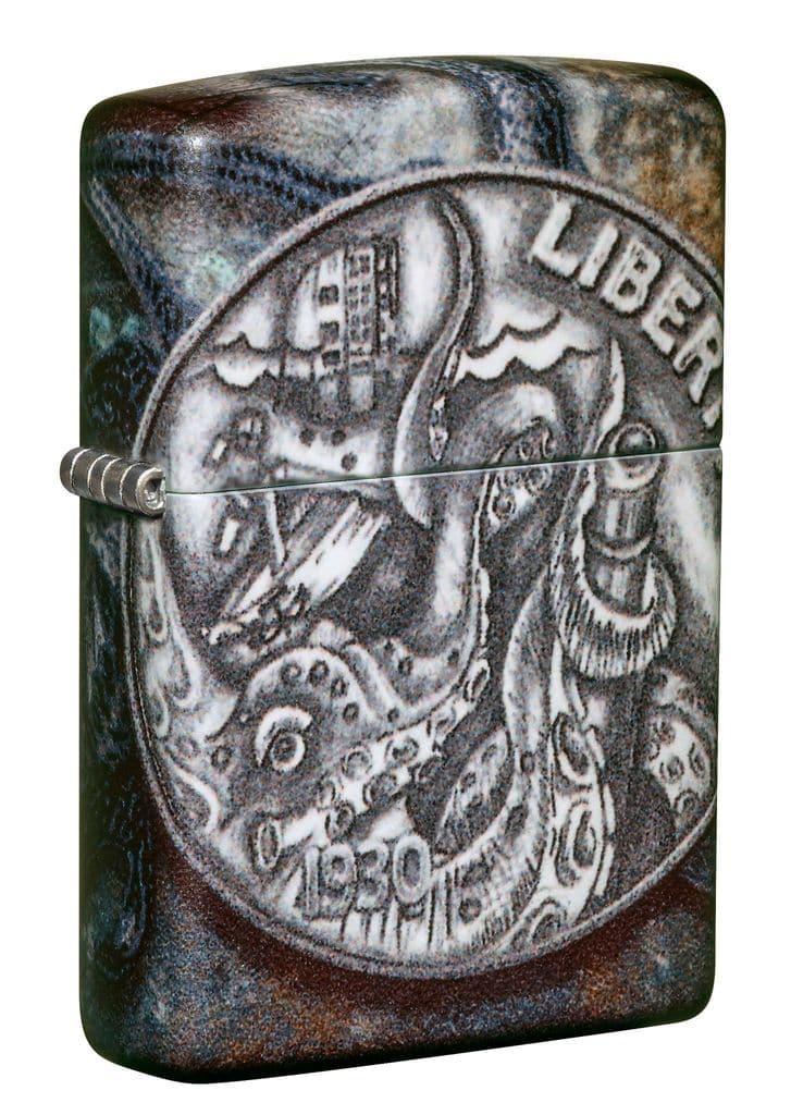 Zippo 49434 49352 Pirate Coin Design 540 Color Windproof Lighter, Classic Model, Multi-colour - OUTBACK