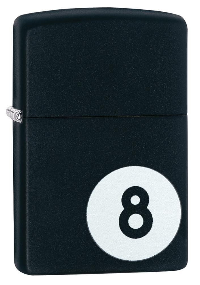 Zippo 28432 Billiards 8-Ball Black Matte Windproof Lighter, Classic Model, Black - OUTBACK