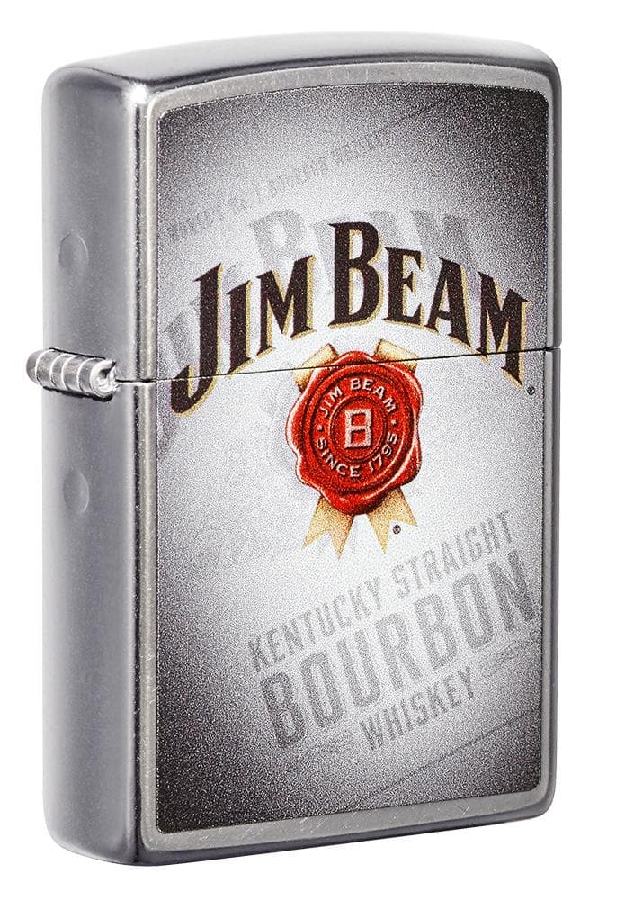 Zippo 49323 207 Jim Beam Logo Street Chrome Windproof Lighter, Jim Beam Model, Silver - OUTBACK