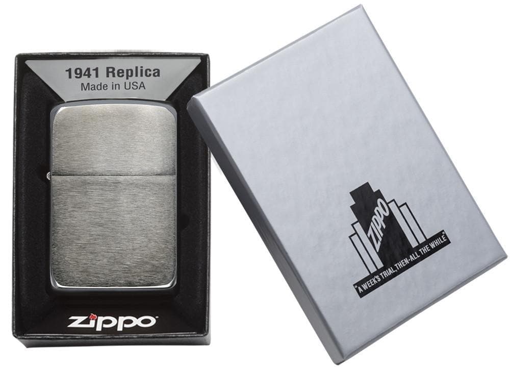 Zippo 24096 1941 Replica Black Ice Windproof Lighter, Replica Model, Black - OUTBACK