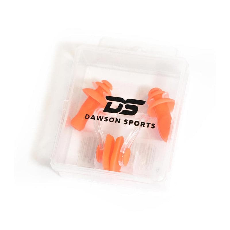 DS Swim Silicone Soft Ear Plugs & Nose Clip - Orange - Athletix.ae