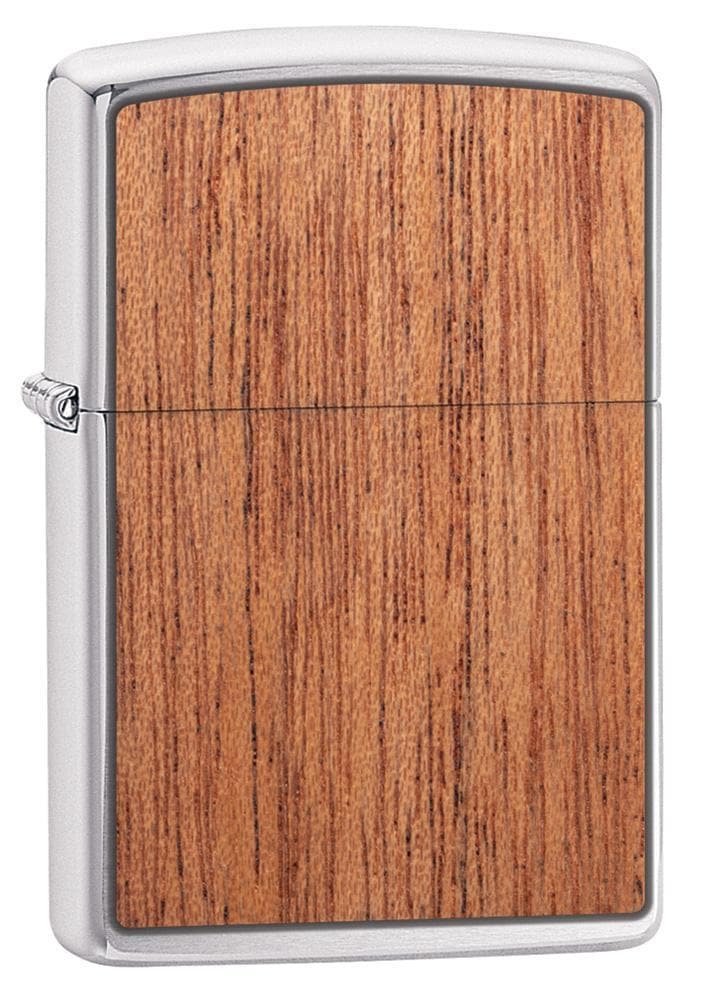 Zippo 49038 200 WOODCHUCK USA Mahogany Two-Sided Emblem Windproof Lighter, Classic Model, Silver - OUTBACK