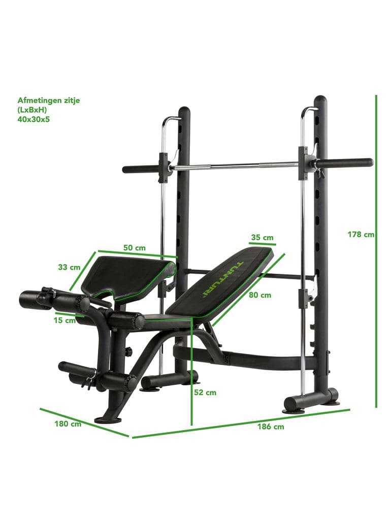 Tunturi, Half Smith Machine Sm60, Black - Athletix.ae