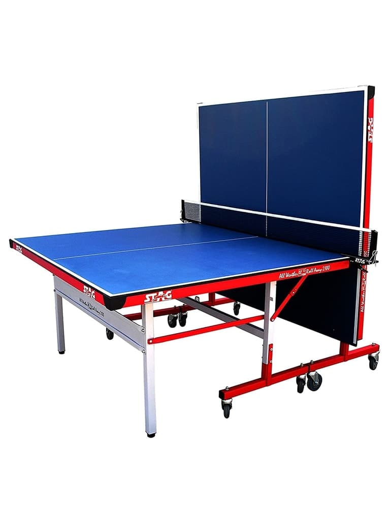 Stag 12mm Outdoor Rollaway Table Tennis Table with COMPREG Top | 22 x 42mm - Athletix.ae