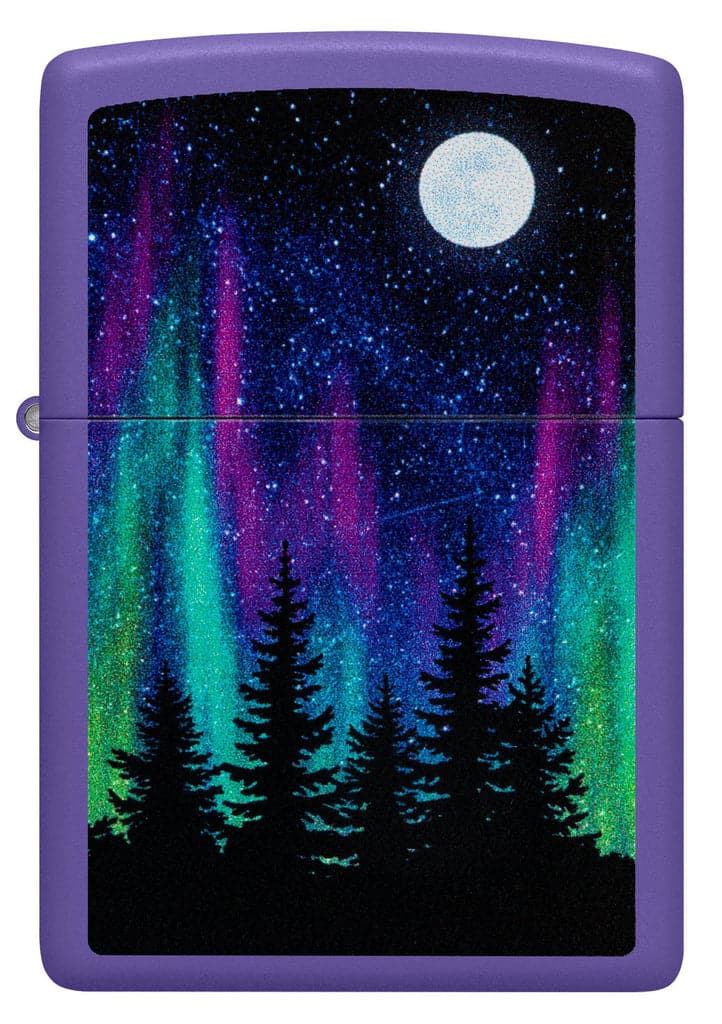 Zippo 48565 237 Northern Lights Design Purple Matte Windproof Lighter - OUTBACK