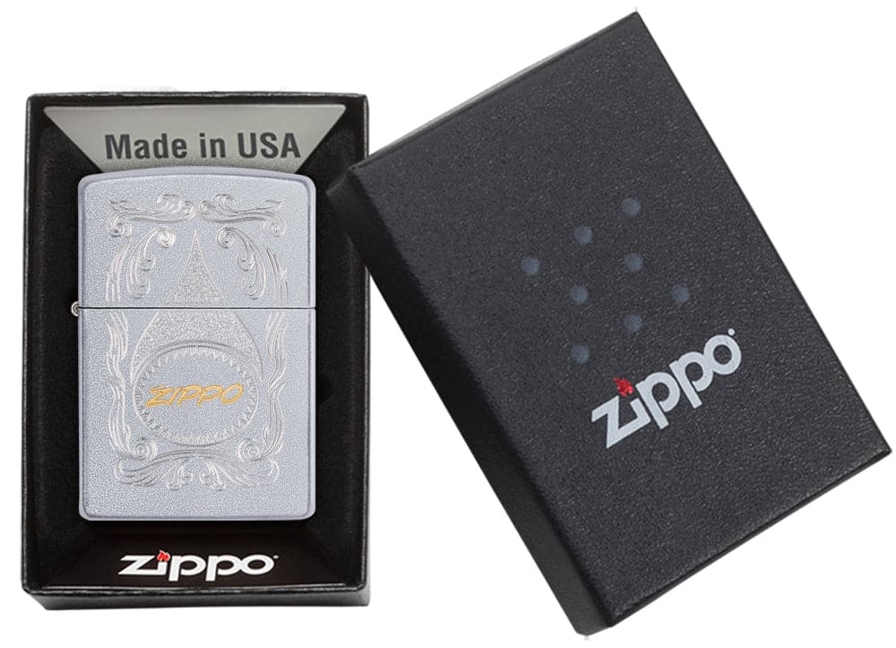 Zippo 29512 205 Zippo Gold Script Windproof Lighter  , Classic Model, Silver - OUTBACK