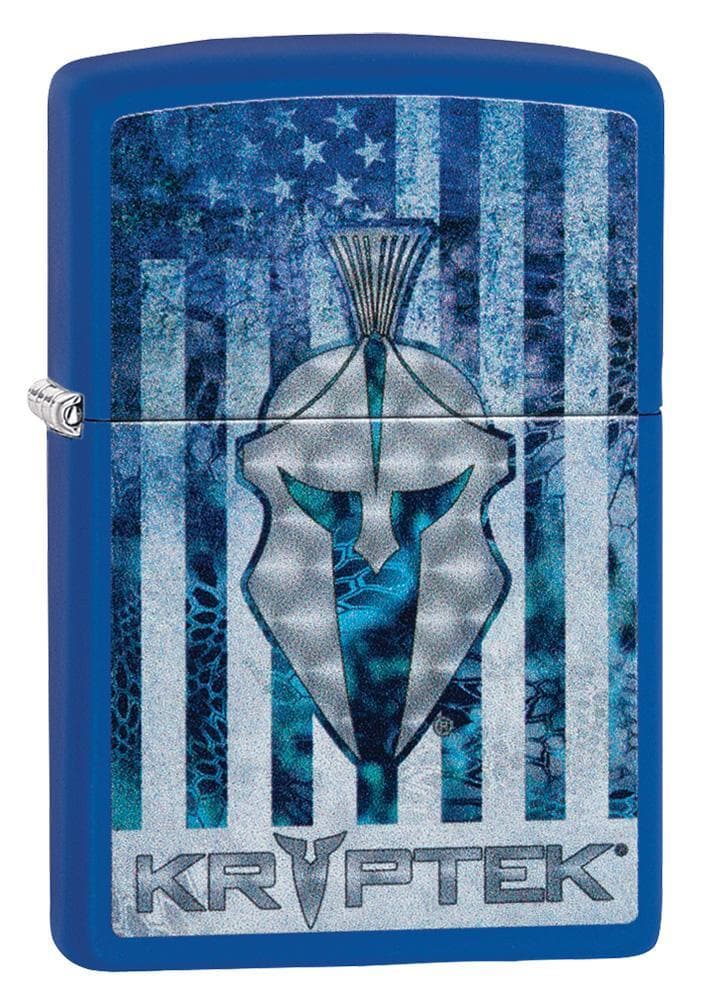 Zippo 49179 229 Kryptek Camo American Flag Royal Blue Matte Lighter, Classic Model, Blue - OUTBACK