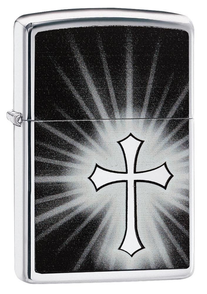 Zippo 29074 Reflective Cross High Polish Chrome Windproof Lighter, Classic Model, Silver - OUTBACK