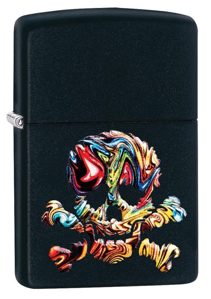 Zippo 49187 Texture Skull Design Black Matte Windproof Lighter, Classic Model, Black - OUTBACK