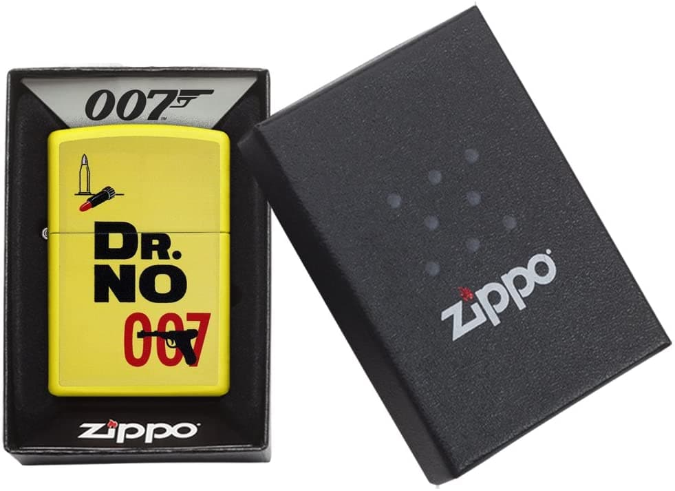 Zippo 29565 24839 James Bond Dr.NO 007 Yellow Matte Windproof Lighter, James Bond Model, Yellow - OUTBACK