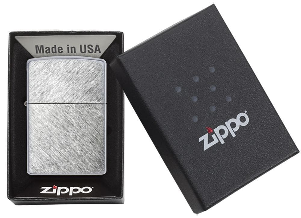 Zippo 24648 Classic Herringbone Sweep Brushed Chrome Windproof Lighter, Classic Model, Silver - OUTBACK