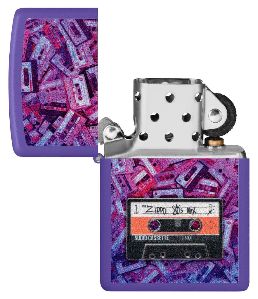 Zippo 48521 237 Cassette Tape Design Purple Matte Windproof Lighter - OUTBACK